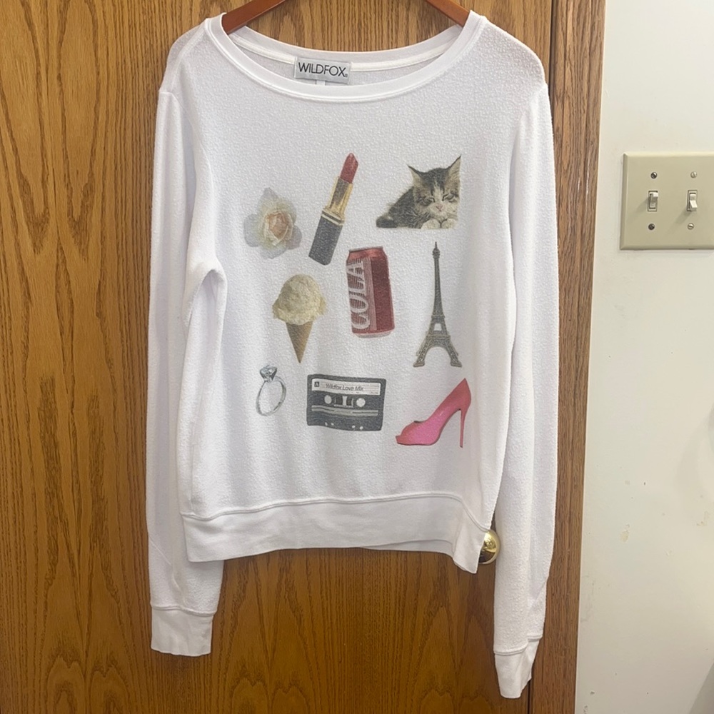 Wildfox Cozy Knit Pullover Graphic Sweater - Wildfox Loves
